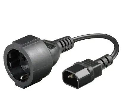 MicroConnect Prodlužovací kabel C14 - Schuko (F) 0.23m černá