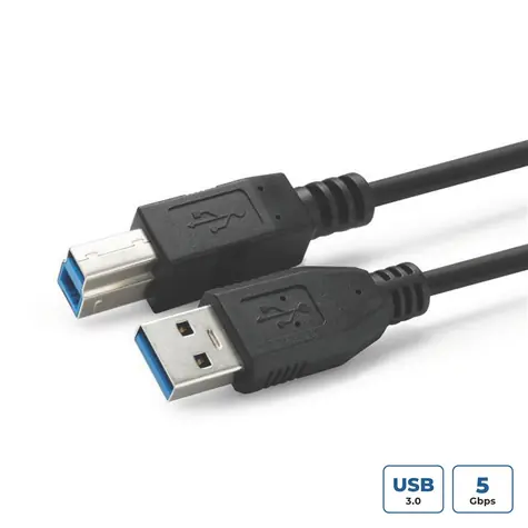 MicroConnect kabel USB3.0 A (M) - USB3.0 B (M) 0.5m černá / 5000Mbit/s