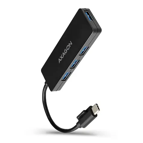 AXAGON HUE-G1C USB-C hub černá / 4x USB-A 3.2 Gen 1 / 14 cm kabel