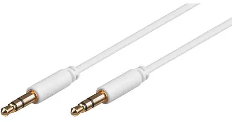 MicroConnect Slim audio kabel 3-pin Jack 3.5mm - Jack 3.5mm 3m bílá