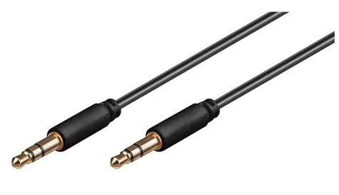 MicroConnect Slim audio kabel 3-pin Jack 3.5mm - Jack 3.5mm 7m černá