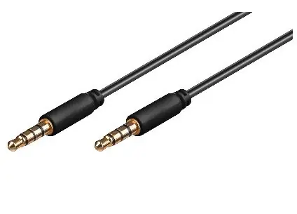 MicroConnect Slim audio kabel 4-pin Jack 3.5mm - Jack 3.5mm 3m černá