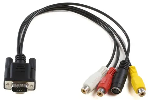 MicroConnect Kabel VGA (M) - RCA + S-Video (F) 0.3m černá