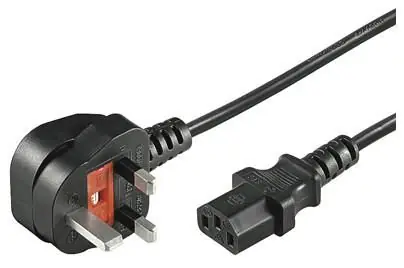 MicroConnect Power Cord UK Typ G - C13 2m černá / Anglická koncovka