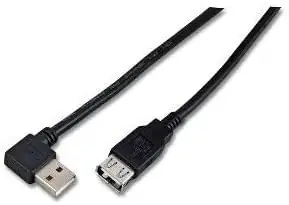 MicroConnect kabel USB2.0 A (F) - USB2.0 A 90° úhel (M) 1.5m černá / 480Mbit/s