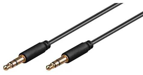 MicroConnect Slim audio kabel 3-pin Jack 3.5mm - Jack 3.5mm 15m černá