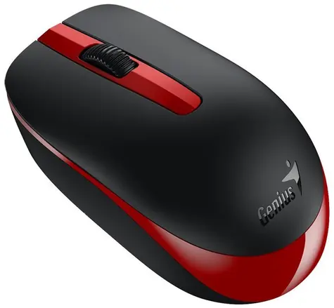 Genius NX-7007 černo-červená /  bezdrátová optická myš / 1200 DPI /  USB přijímač / 1x AA