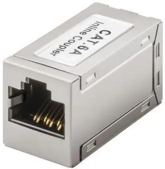 MicroConnect Modular adapter CAT6a RJ45 F/F stříbrná