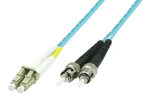 MicroConnect Optical Fibre Cable LC/ST Multimode duplex OM3 3m modrá