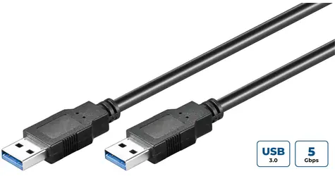 MicroConnect kabel USB3.0 A (M) - USB3.0 A (M) 3m černá / 5000Mbit/s