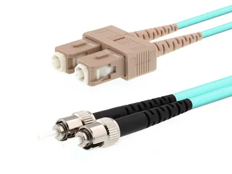 MicroConnect Optical Fibre Cable ST/SC Multimode duplex OM3 2m modrá