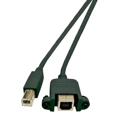 MicroConnect kabel s montážními konektory USB2.0 B (M) - USB2.0 B (F) 1.8m černá / 480Mbit/s