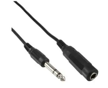 MicroConnect prodlužovací kabel Jack 6.3mm (M) - Jack 6.3mm (F) 5m černá