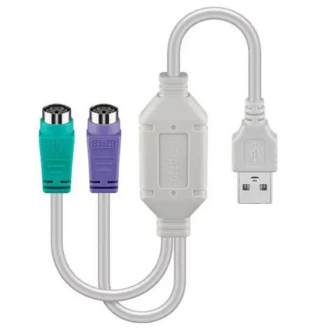 MicroConnect adaptér USB2.0 A (M) - 2x PS2 (M) bílá