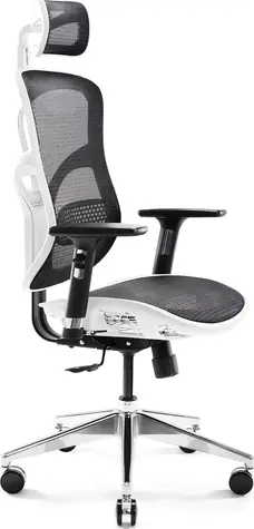 Diablo V-Basic bílo-černá / ergonomická židle / nastavitelná / síťovaná / pojezdová kolečka / nosnost 150 kg