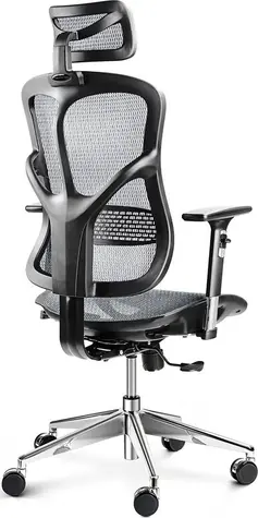 Diablo V-Basic černo-šedá / ergonomická židle / nastavitelná / síťovaná / pojezdová kolečka / nosnost 150 kg