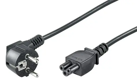 MicroConnect Síťový napájecí kabel Schuko 90° úhel - C5 5m černá