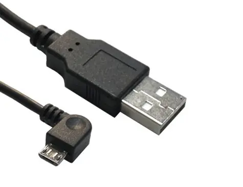 MicroConnect kabel USB2.0 A (M) - microUSB B (M) zahnutý 90° 1.8m černá / 480Mbit/s