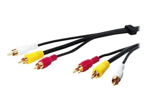 MicroConnect Stereo kabel 3x RCA (M) - 3x RCA (M) 10m černá