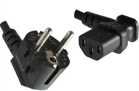 MicroConnect Síťový napájecí kabel Schuko 90° úhel - C13 270° úhel 1.8m černá