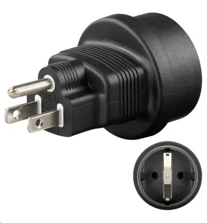 MicroConnect Univerzální adapter US - Schuko černá