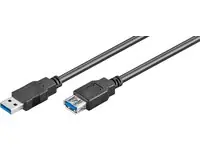 MicroConnect kabel USB3.0 A (M) - USB3.0 A (F) 5m černá / 5000Mbit/s