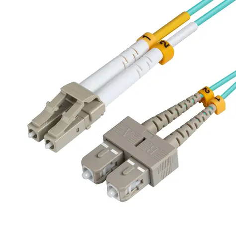 MicroConnect Optical Fibre Cable LC/SC Multimode duplex OM3 7m modrá