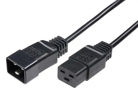MicroConnect Prodlužovací kabel C19 - C20 5m černá