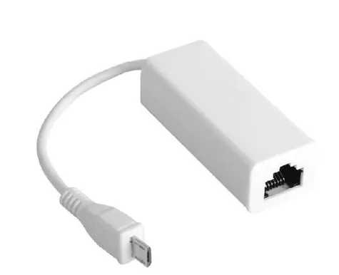 MicroConnect Adaptér micro USB (M) - RJ-45 (F) bílá