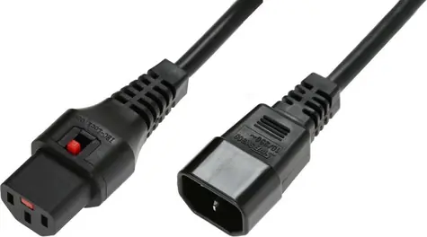 MicroConnect Prodlužovací kabel s IEC zámkem C13 - C14 2m černá