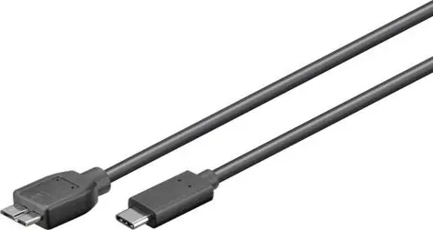 MicroConnect kabel USB C (M) - microUSB3.0 B (M) 0.6m černá / 5000Mbit/s