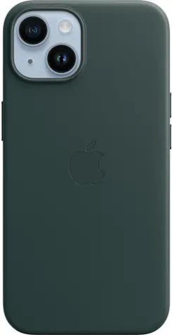 Apple kožený kryt s MagSafe pro iPhone 14 piniově zelená
