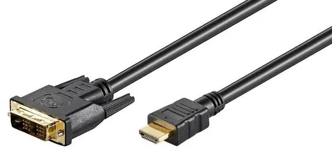 MicroConnect kabel Single-link HDMI (M) - DVI-D 18+1 (M) 5m černá / FullHD (1920x1080) @ 60Hz / obousměrný 