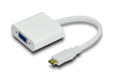 MicroConnect Adaptér miniHDMI (M) - VGA (F) bílá / Full HD (1920 x 1080) @ 60Hz / Plug & Play