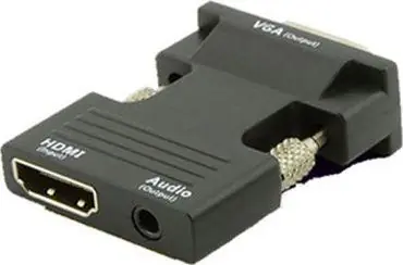 MicroConnect Adaptér s audio jackem HDMI (F) - VGA (M) černá