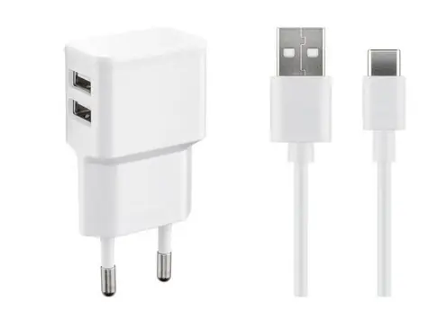 MicroConnect USB-C nabíječka se dvěma porty bílá / 2.4A / 2x USB2.0