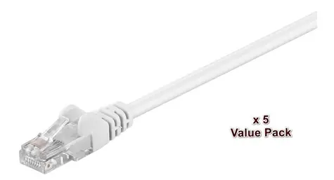 MicroConnect CAT5e U/UTP VALUEPACK 15m bílá / PVC / 5ks