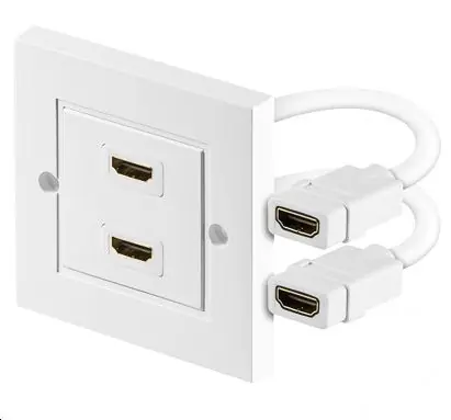 MicroConnect nástěnná zásuvka 2x HDMI (F) - 2x HDMI (F) bílá