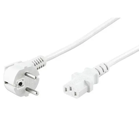 MicroConnect Síťový napájecí kabel Schuko 90° úhel - C13 5m bílá