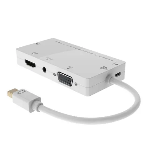 MicroConnect Adapter Mini DisplayPort 1.2 (M) - DVI-I/HDMI/VGA/Jack bílá