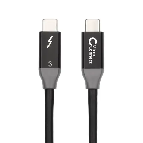 MicroConnect kabel Thunderbolt 3 1m černá / 20Gbits/s