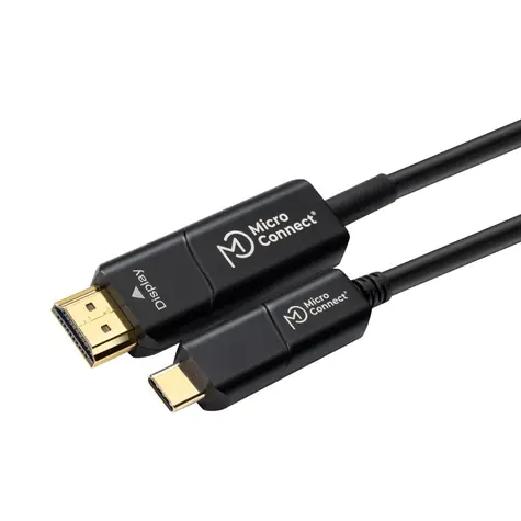 MicroConnect Premium Active Optic Fiber kabel USB C - HDMI 2.0 M-M 10m černá 