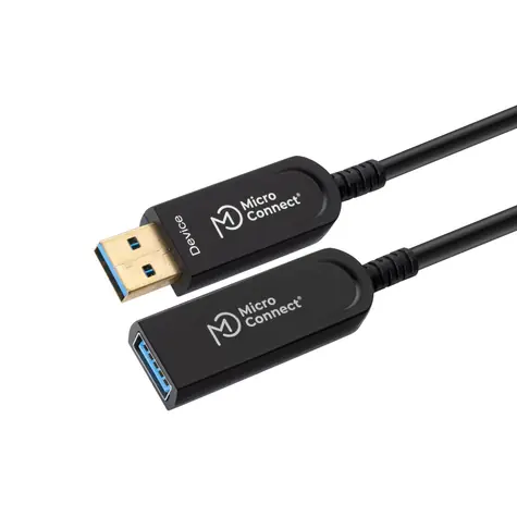 MicroConnect Premium Optic Fiber kabel USB3.0 A (M) - USB3.0 A (F) 15m černá / 5000Mbit/s