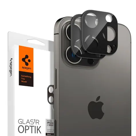 Spigen tR Optik 2 Pack Black ochranné sklo pro iPhone 14 Pro & iPhone 14 Pro Max