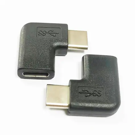 PremiumCord Adaptér USB-C samec - C samice zahnutý 90°