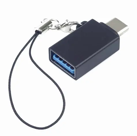 PremiumCord Adaptér USB-C samec - USB3.0 A samice / OTG / s očkem na zavěšení
