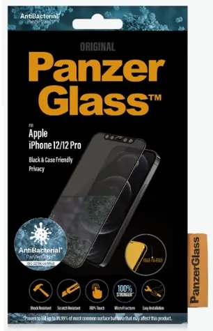 PanzerGlass Tvrzené sklo Privacy Case Friendly AB pro Apple iPhone 12/12 Pro, černá