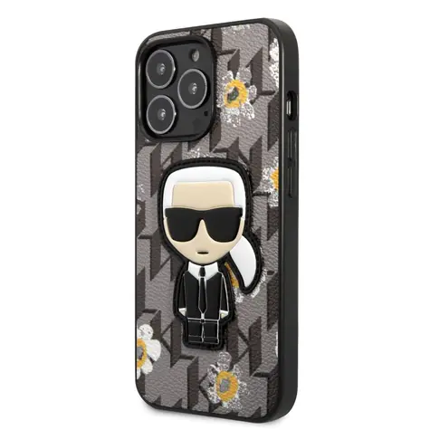 Karl Lagerfeld Ikonik Flower Kryt pro Apple iPhone 13 Pro šedá