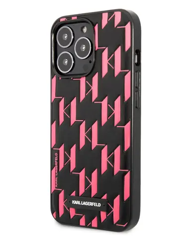 Karl Lagerfeld Monogram Plaque Kryt pro Apple iPhone 13 Pro růžová