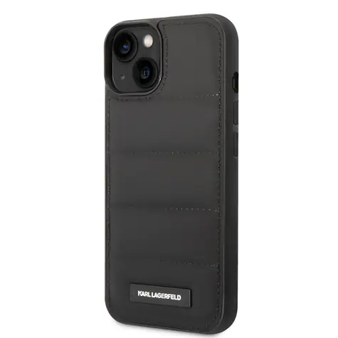 Karl Lagerfeld Quilted Puffy Metal Logo Zadní Kryt pro Apple iPhone 14 Plus černá